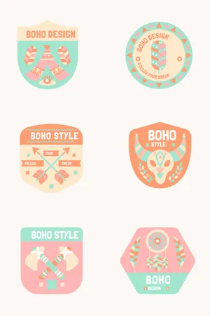 矢量波西米亚风格