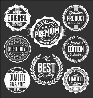 免抠黑白圆形标签