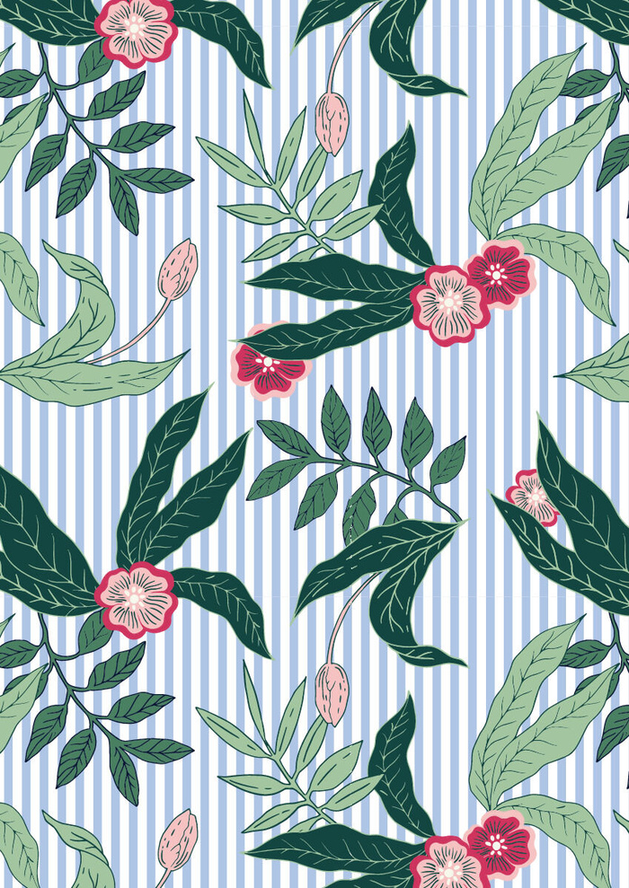 花卉唯美手绘花朵面料纹理手机壳布料面料印花服装矢量图案素材