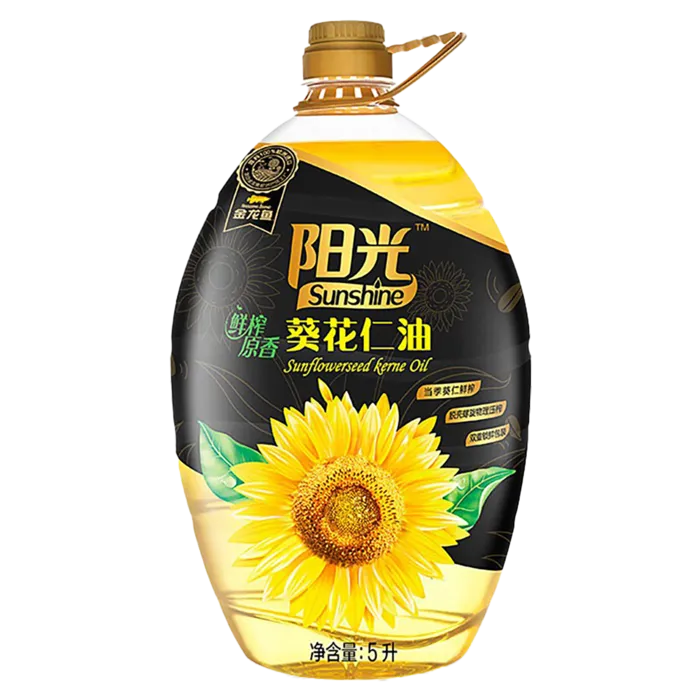金龙鱼葵花籽油5升超市商品白底图免抠实物摄影png格式图片透明底