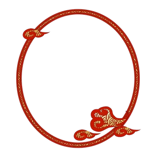 中国风中式传统祥云图案国潮古风边框云纹装饰元素PNG免抠素材图