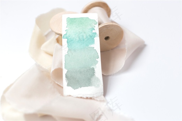 蓝色色卡纯色的布带