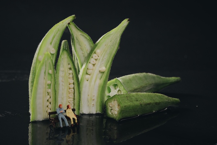 火锅菜品配菜秋葵创意