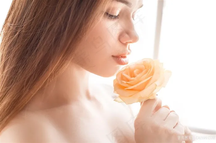 美容脱毛肌肤玫瑰美女图片