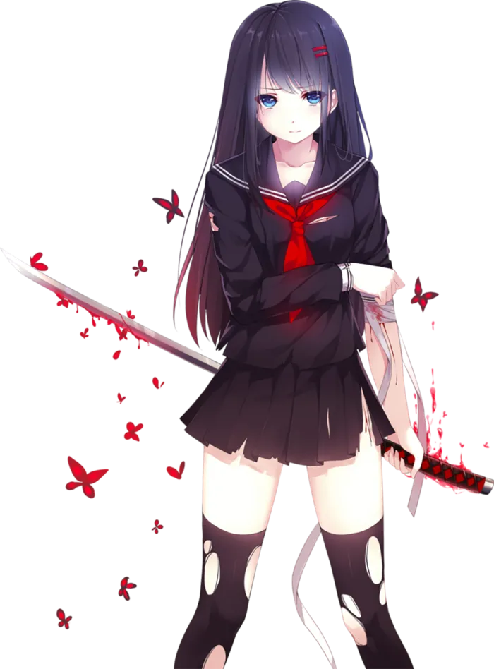 女孩战士人物卡通素材简笔