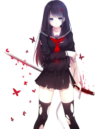 女孩战士人物卡通素材简笔