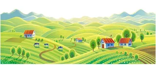 矢量田园风景卡通背景