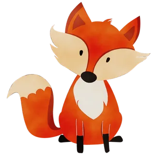 橘色狐狸卡通