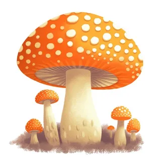 蘑菇黄色装饰元素