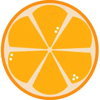 橙色卡通柑橘设计图片