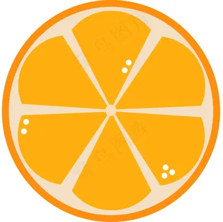 橙色卡通柑橘设计图片
