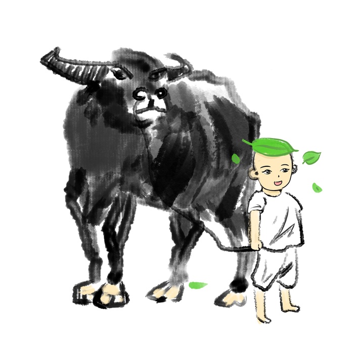 清明清明节卡通牧童放牛