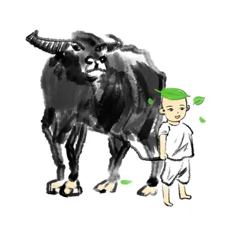 清明清明节卡通牧童放牛