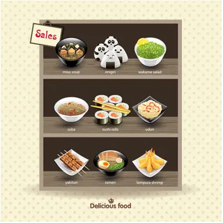 货架上的食物矢量素材ai格式ai矢量模版下载