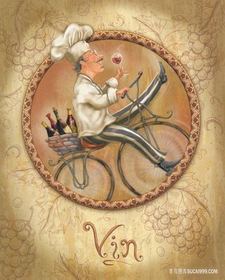 唯美厨师艺术插画