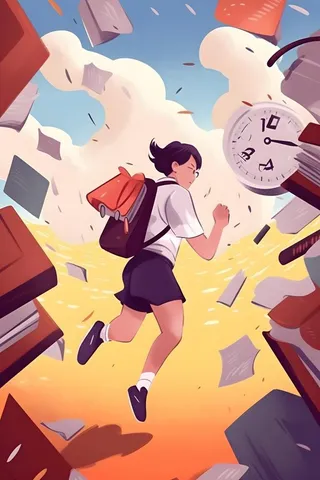 考试复习冲刺时间学生天空背景