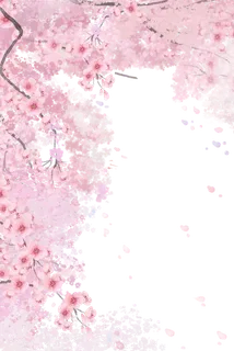 二十四节气春天春季樱花竖版海报边框