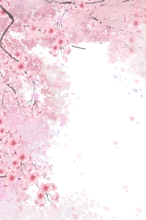 二十四节气春天春季樱花竖版海报边框