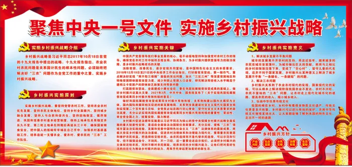 聚焦*一号文件  实施乡村振兴战略cdr矢量模版下载