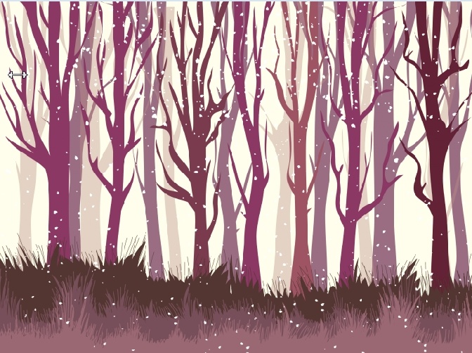 设计冬天林木卡通背景