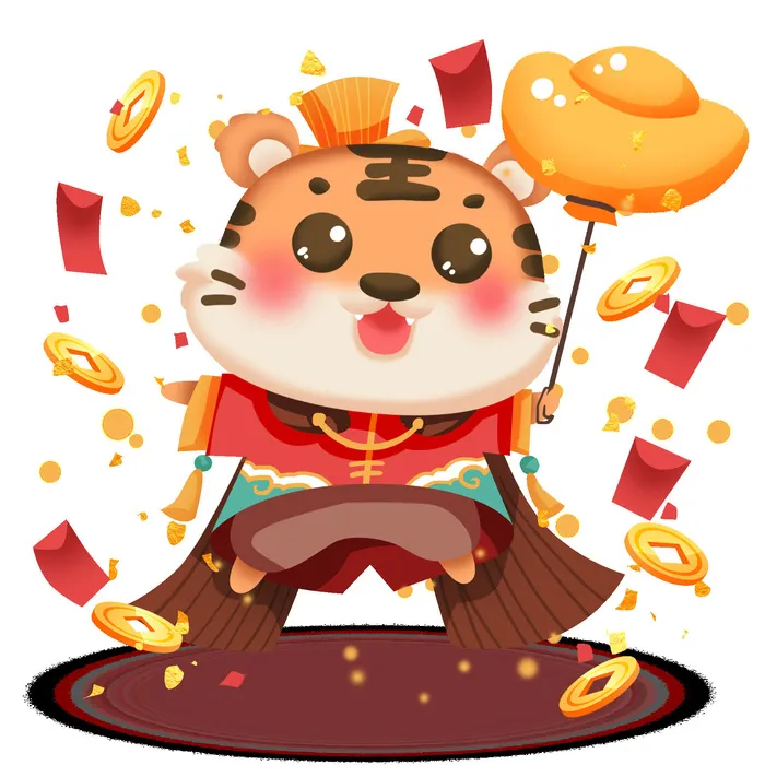 可爱2022年虎年吉祥物卡通形象新年海报元素AI矢量图PSD分层设计素材psd模版下载