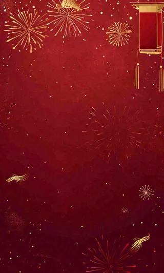 红色喜庆烟花丝带，圣诞新年节日背景