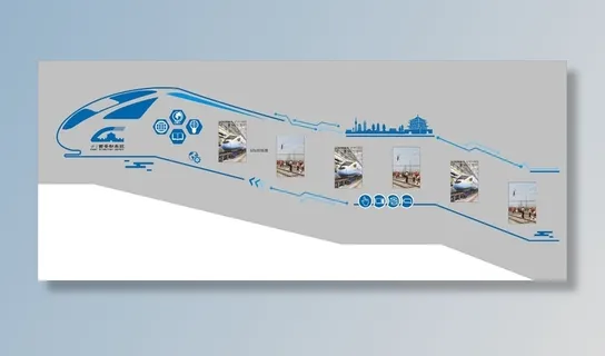 动车高铁文化墙楼梯墙