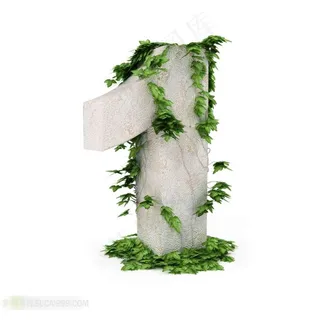 3D数字1设计素材