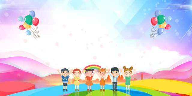 开学季卡通儿童节展板背景素材 开学季卡通儿童节展板背景素材