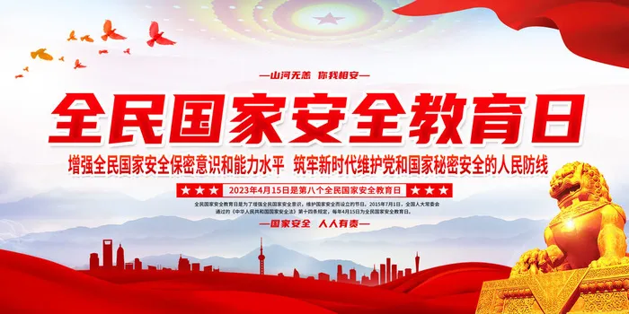 2023年全民安全教育日展板psd模版下载