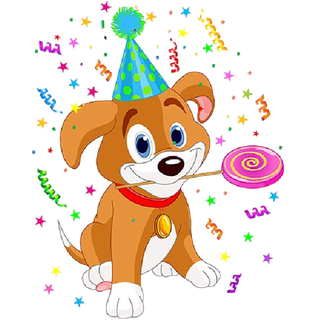 小狗庆祝卡通