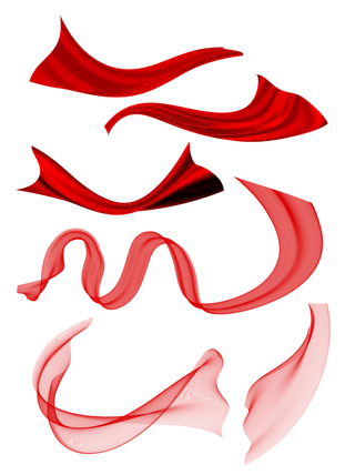 红色飘带免扣素材