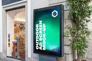 城市户外车站灯箱广告牌PSD分层样机模板