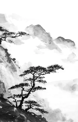 山水画素材中国风水墨画素材元素中国画