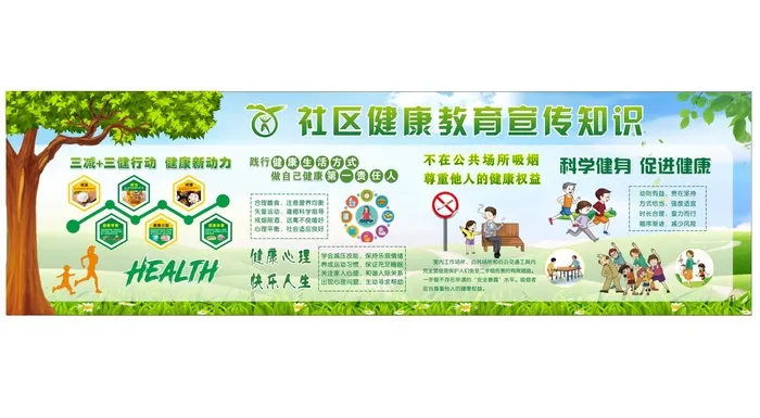 健康教育宣传栏cdr矢量模版下载