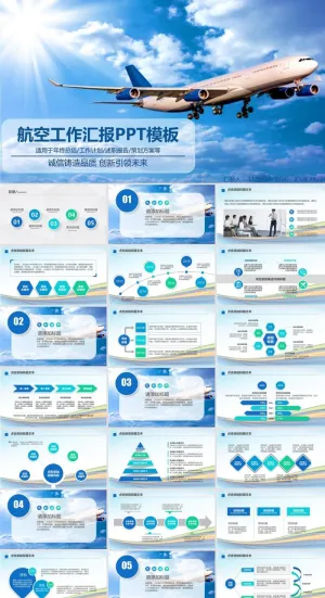 飞机航空公司介绍航天PPT模板ppt模版预览图