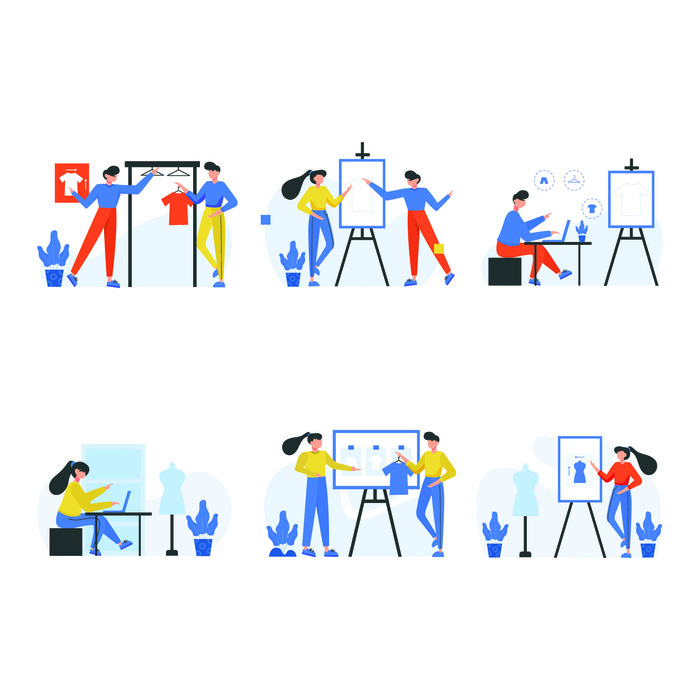 扁平化人物场景办公互联网等距ai矢量设计网页海报UI素材插画