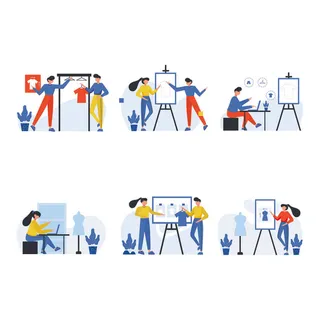 扁平化人物场景办公互联网等距ai矢量设计网页海报UI素材插画