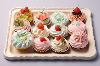 纸杯蛋糕甜点摄影图