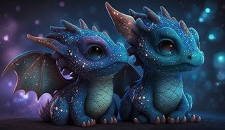 温馨、龙、眼睛、可爱、甜蜜