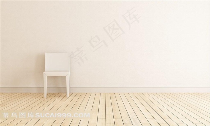 简约木地板和椅子高清图片