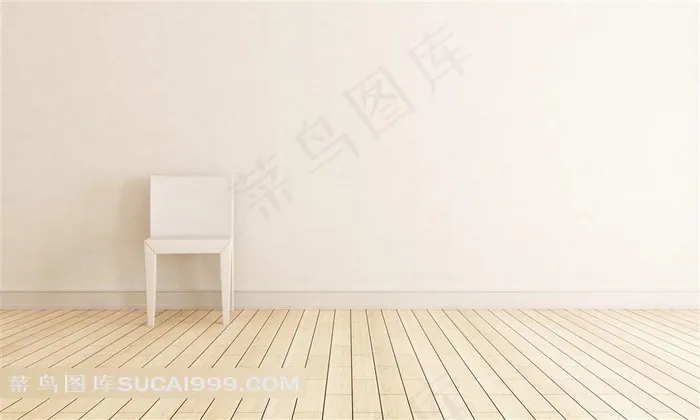 简约木地板和椅子高清图片