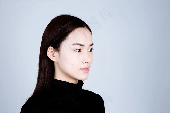亚洲简单干净素颜侧面