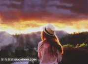唯美女生长发背影图片