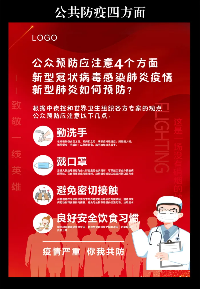 防疫公共场所注意事项cdr矢量模版下载