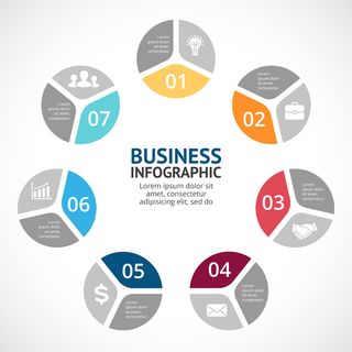 数据图表统计图形分析分类商务会议办公图标PSD模板素材