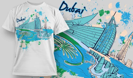 T恤设计矢量图旅游景点留念