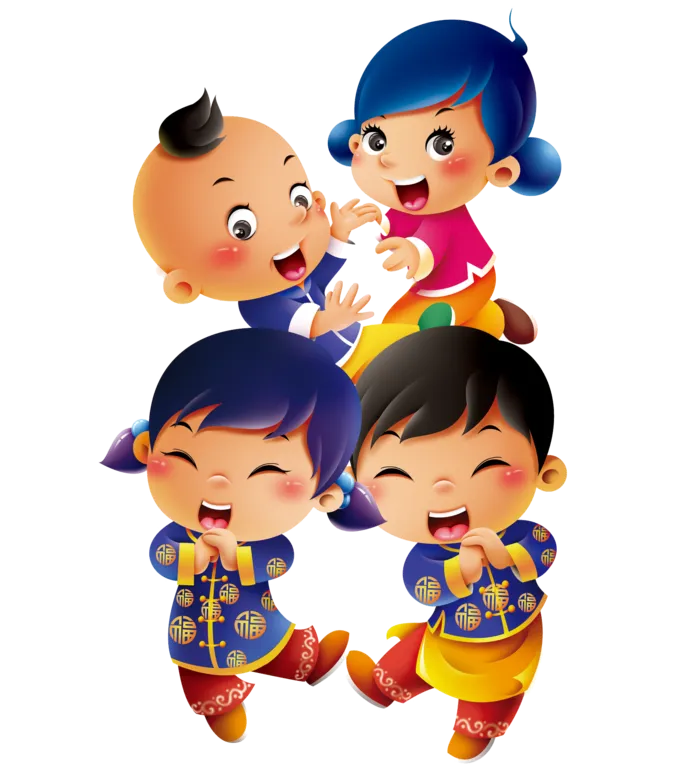 中国新年灯笼兔年免抠小孩子