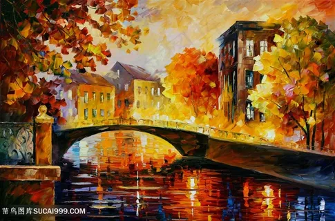 公园拱桥美景艺术装饰画 公园拱桥美景艺术装饰画