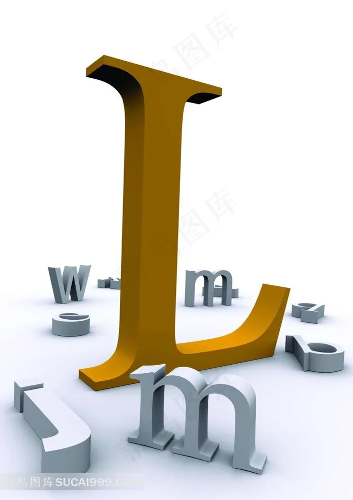 3D立体字母L背景素材